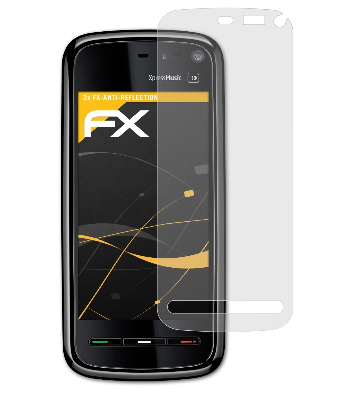 3x FX-Antireflex XpressMusic) ATFOLIX 5800 Displayschutz(für Nokia