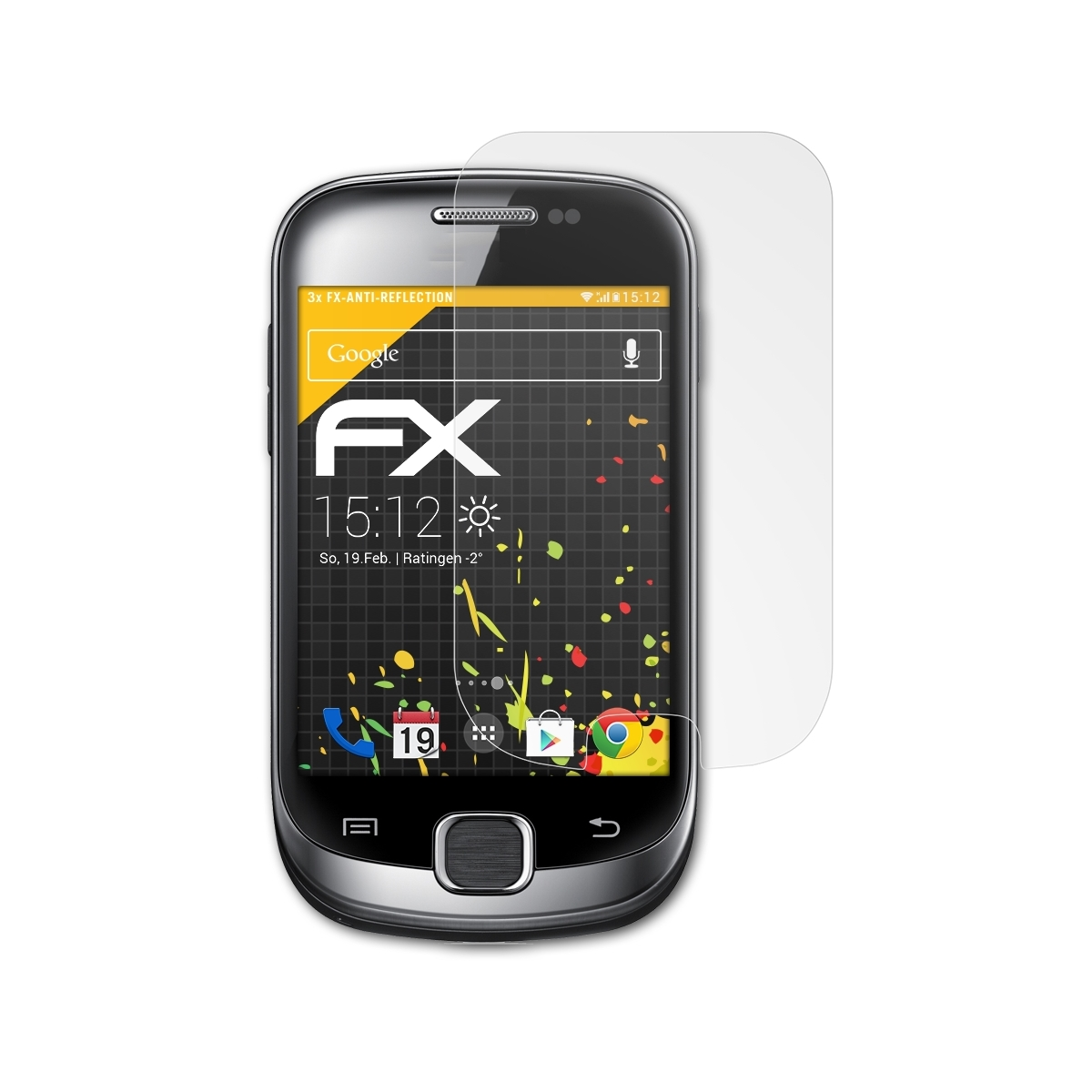 Displayschutz(für (GT-S5670)) Fit ATFOLIX FX-Antireflex 3x Samsung Galaxy