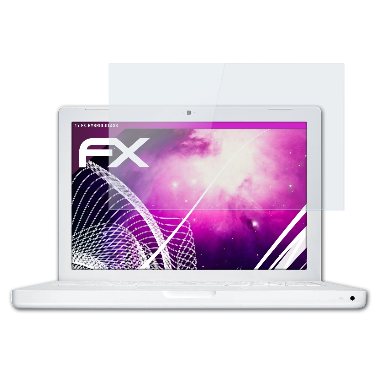 MacBook 13,3 White ATFOLIX Schutzglas(für Apple WXGA) FX-Hybrid-Glass