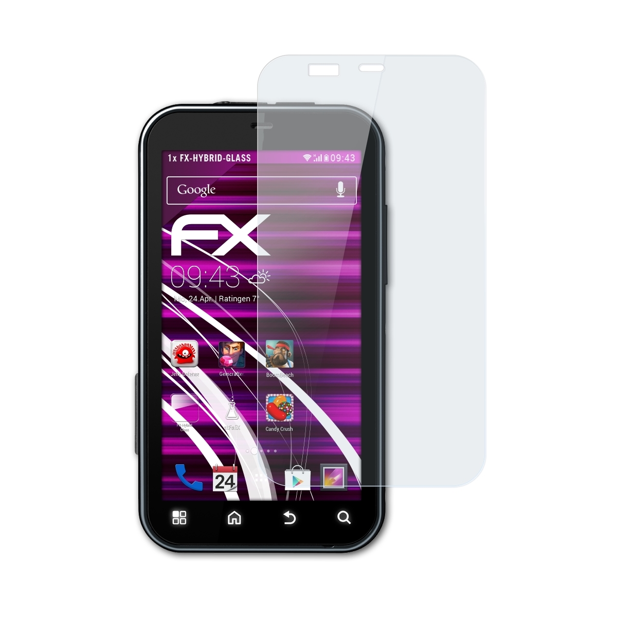 Motorola ATFOLIX DEFY+) FX-Hybrid-Glass Schutzglas(für