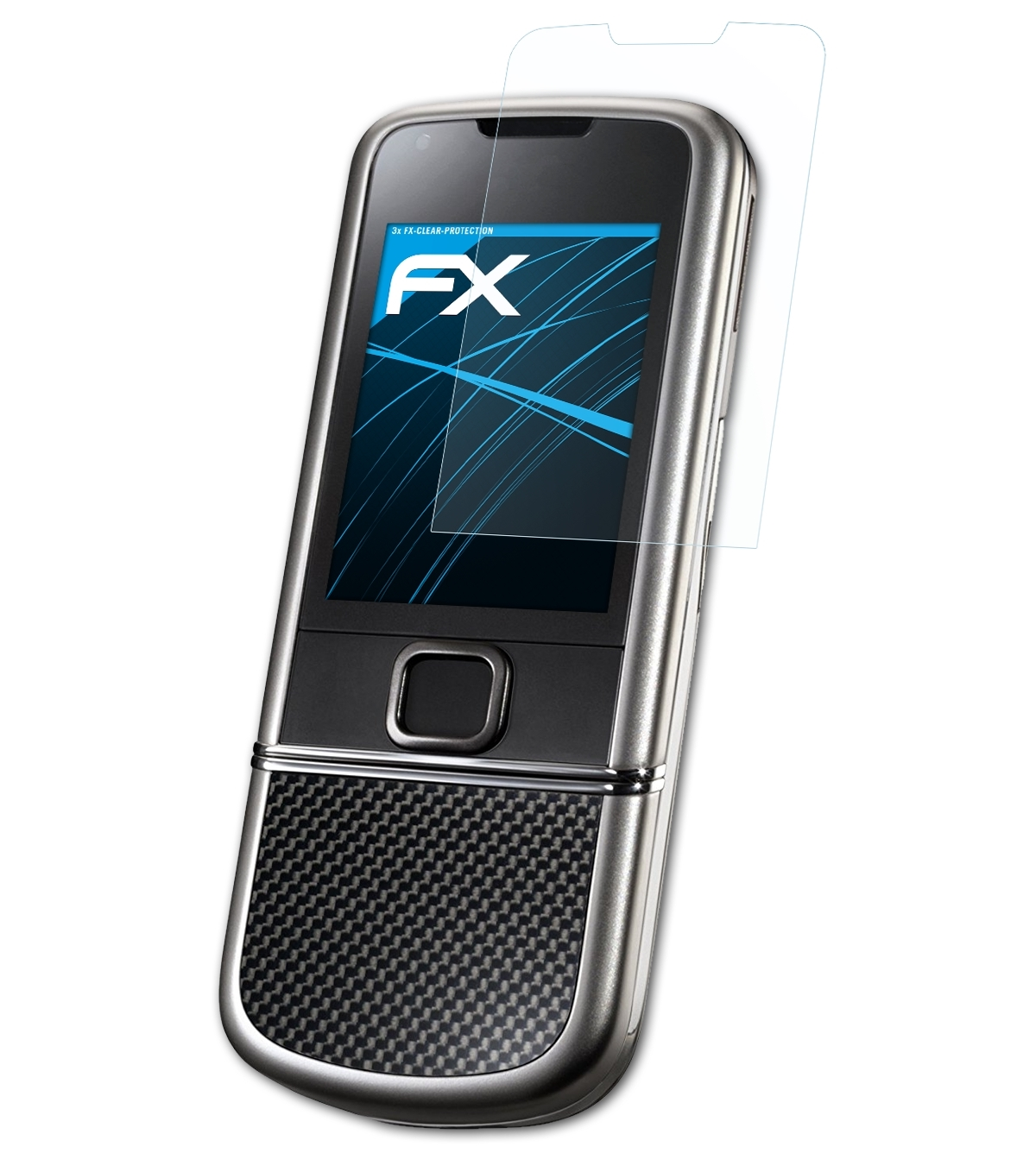 Carbon ATFOLIX FX-Clear Arte) Displayschutz(für Nokia 8800 3x