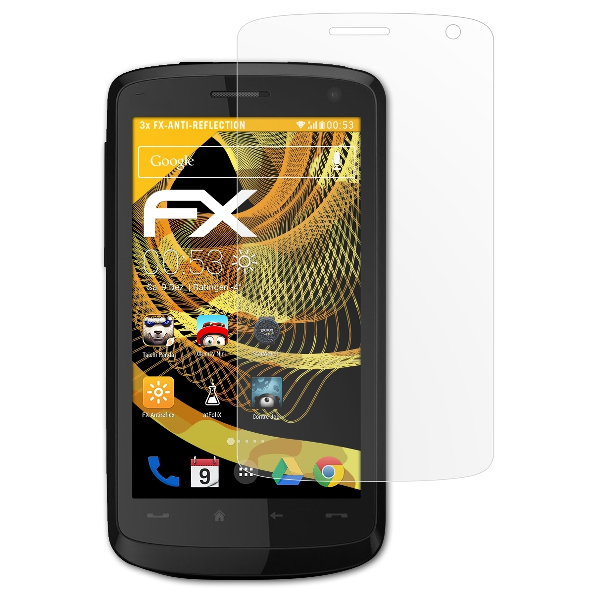 Touch-HD 3x T8282 ATFOLIX (Blackstone)) FX-Antireflex HTC Displayschutz(für