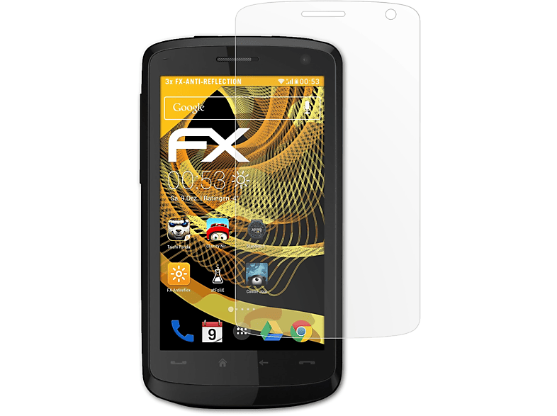 ATFOLIX 3x FX-Antireflex Displayschutz(für HTC (Blackstone)) T8282 Touch-HD