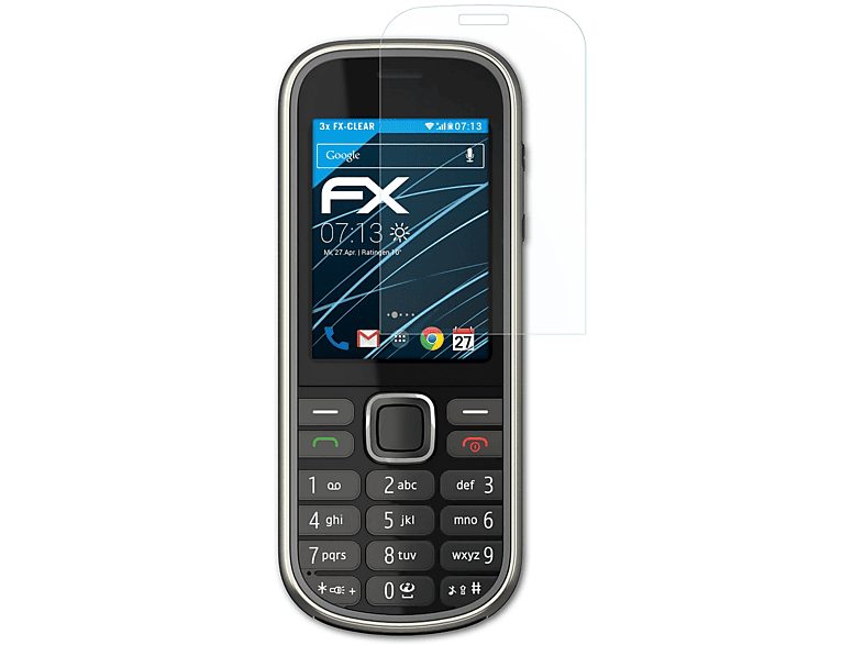 ATFOLIX 3x FX-Clear Displayschutz(für Nokia 3720 Classic)