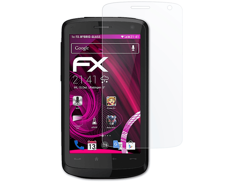 ATFOLIX FX-Hybrid-Glass Schutzglas(für HTC Touch-HD T8282 (Blackstone))