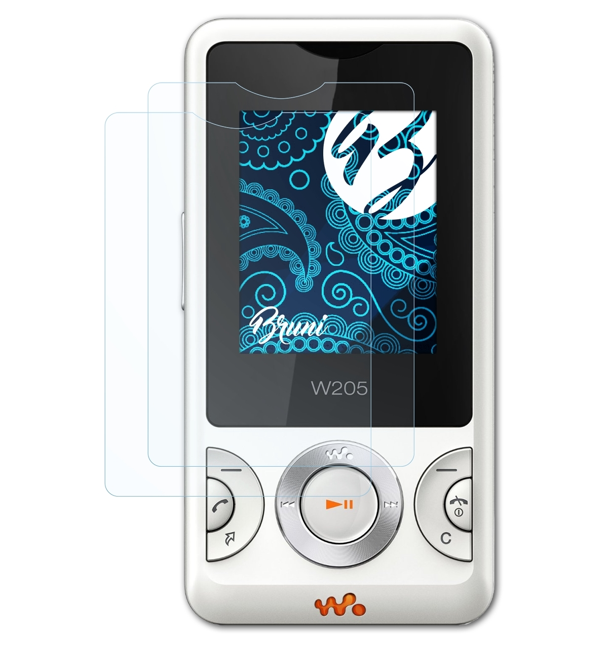 BRUNI W205) Schutzfolie(für 2x Basics-Clear Sony-Ericsson