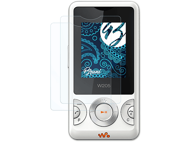 BRUNI W205) Schutzfolie(für 2x Basics-Clear Sony-Ericsson