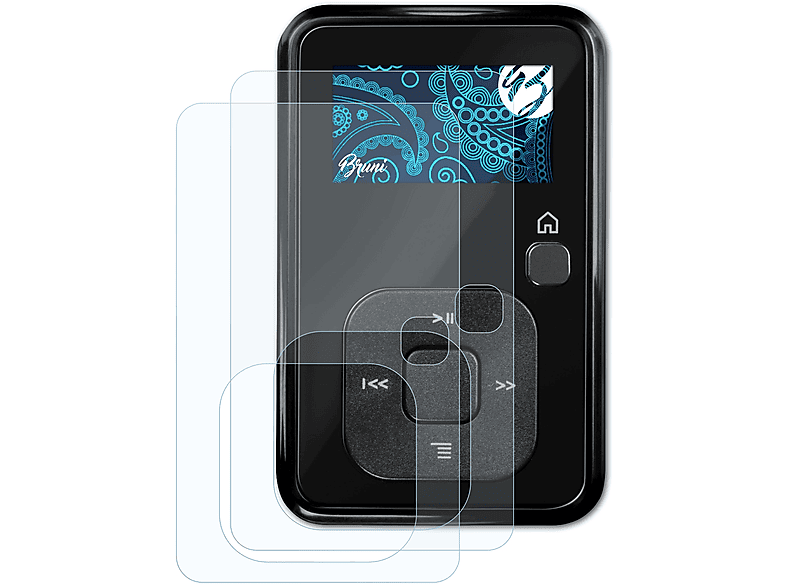 BRUNI 2x Basics-Clear Sandisk Sansa Clip+) Schutzfolie(für
