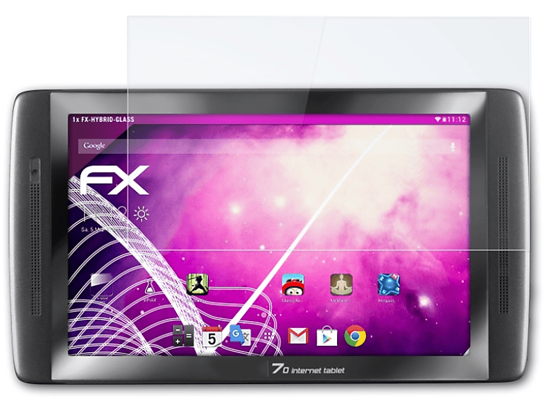 ATFOLIX FX-Hybrid-Glass Schutzglas(für Archos 70 Internet Tablet)