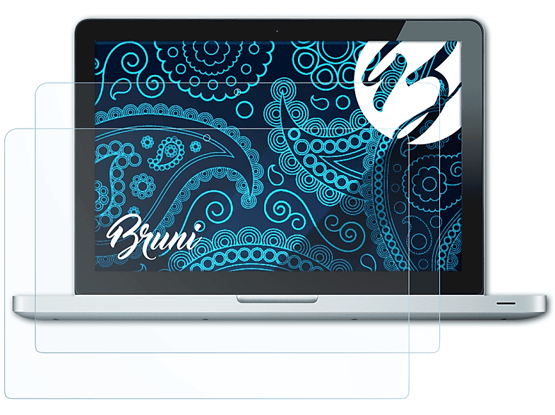BRUNI 2x Basics-Clear Schutzfolie(für Apple MacBook Pro 13,3 WXGA)