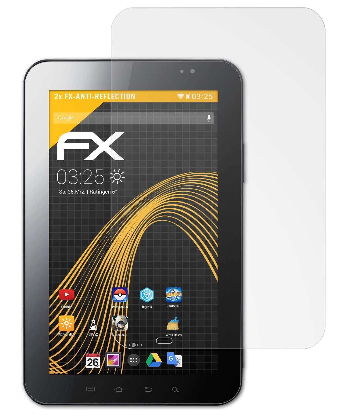 2x Tab Samsung (GT-P1000)) Galaxy ATFOLIX FX-Antireflex Displayschutz(für
