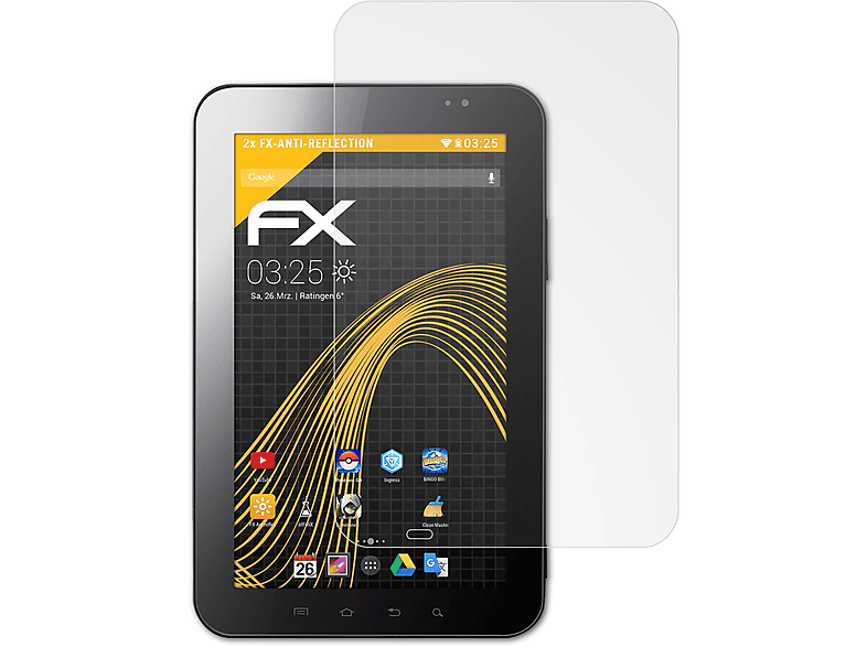 ATFOLIX 2x FX-Antireflex Displayschutz(für Samsung Galaxy Tab (GT-P1000))