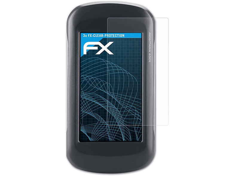 ATFOLIX 650t) FX-Clear Montana Displayschutz(für Garmin 3x