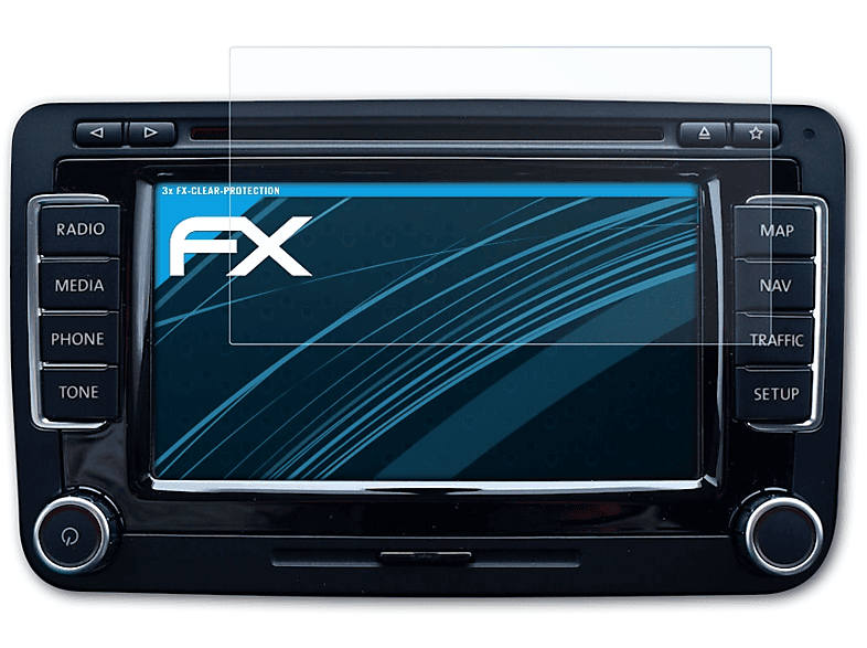 ATFOLIX 3x FX-Clear Displayschutz(für VW RNS 810)