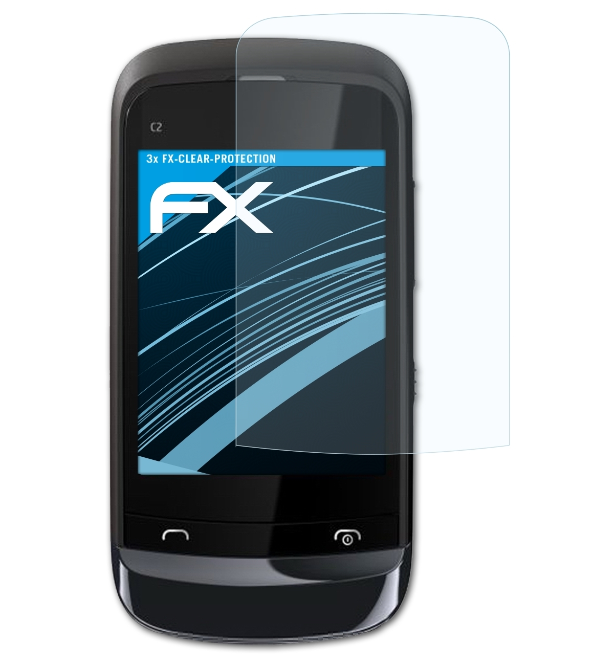 ATFOLIX 3x FX-Clear Displayschutz(für Nokia C2-02)