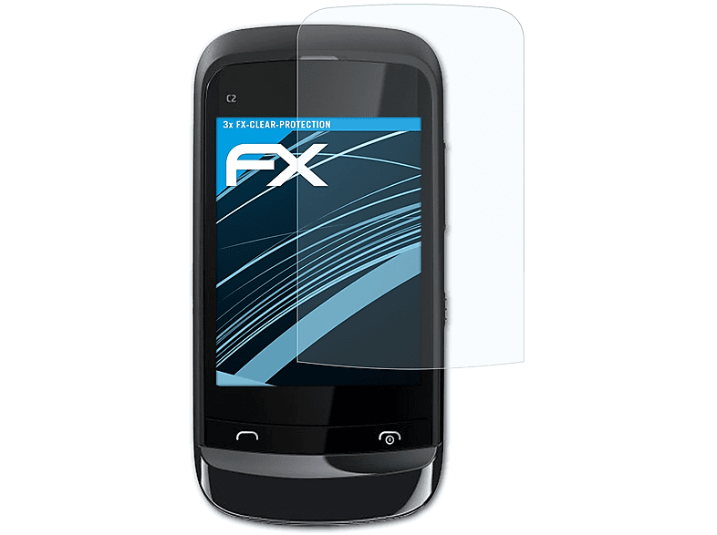 ATFOLIX 3x FX-Clear Displayschutz(für Nokia C2-02)