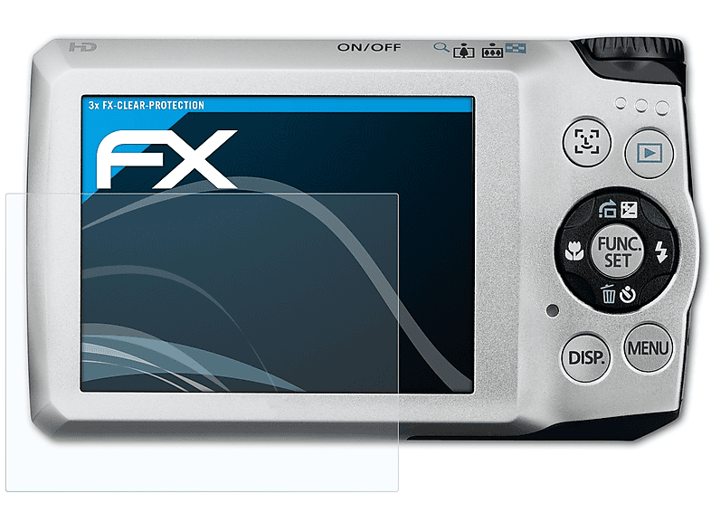 ATFOLIX 3x FX-Clear Displayschutz(für Canon PowerShot A3200 IS)
