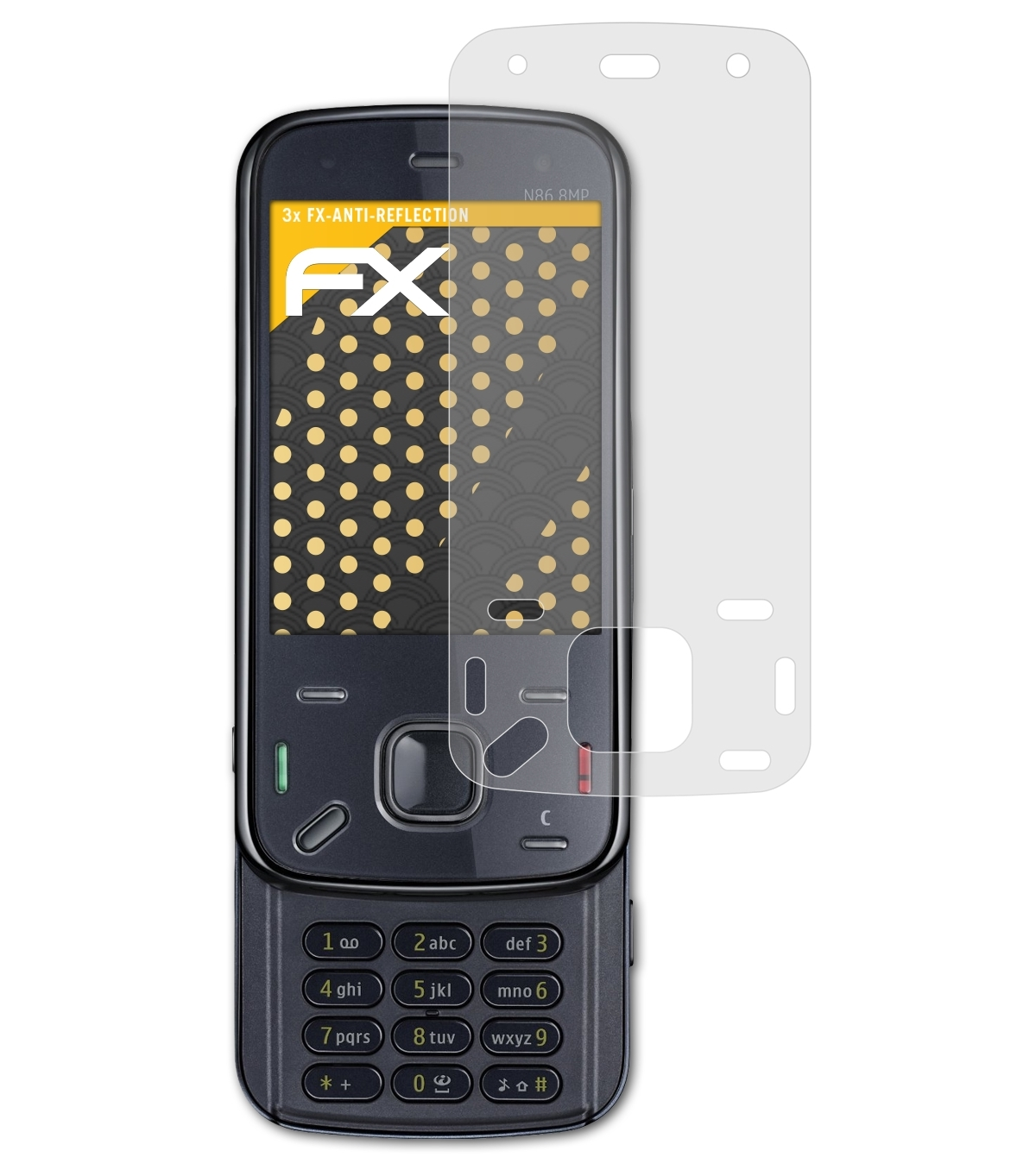 3x FX-Antireflex 8MP) Displayschutz(für ATFOLIX N86 Nokia