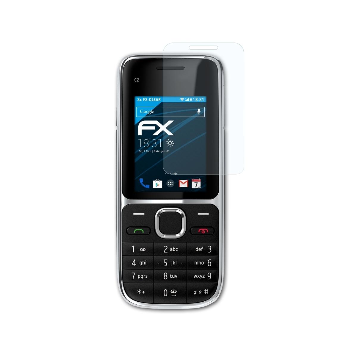 C2-01) 3x ATFOLIX Displayschutz(für Nokia FX-Clear