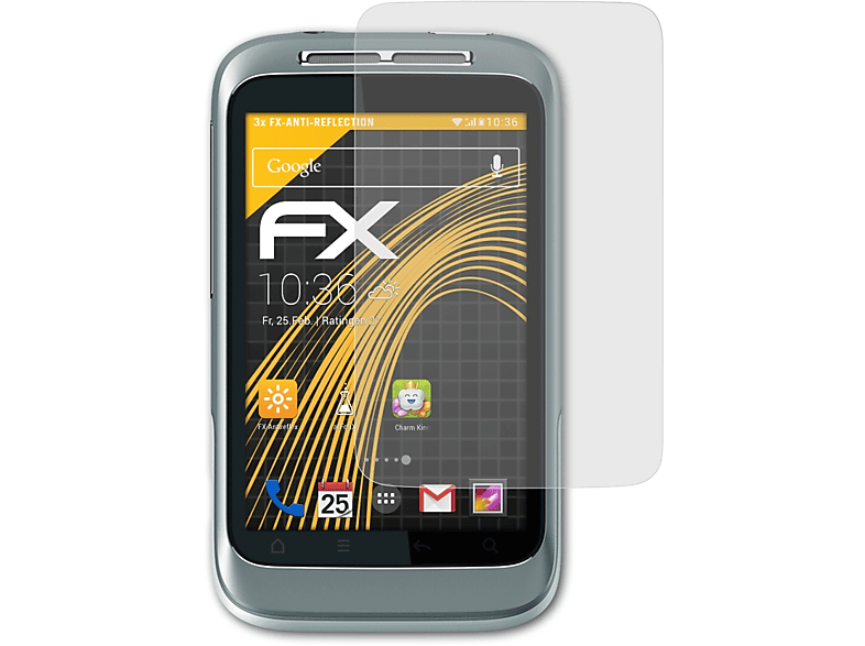 Wildfire S) FX-Antireflex 3x ATFOLIX Displayschutz(für HTC