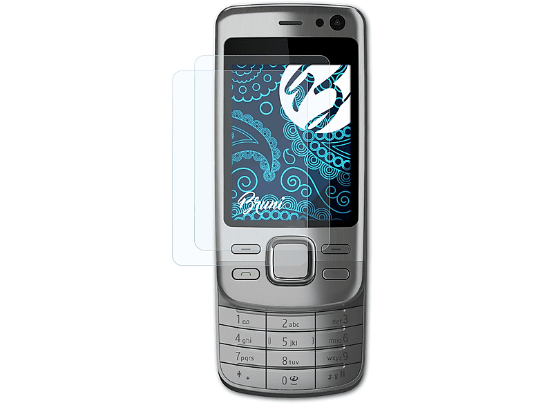 BRUNI 2x Basics-Clear Schutzfolie(für Nokia 6600i Slide)