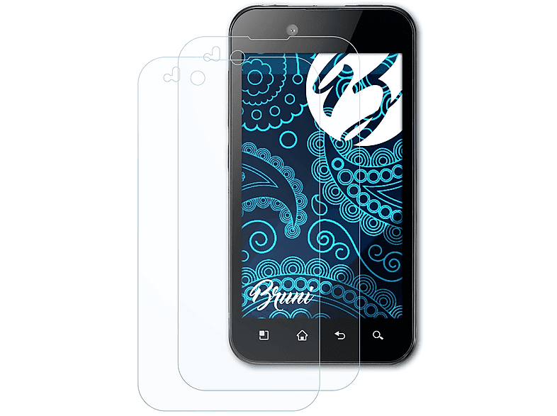 2x BRUNI (P970)) Black Optimus LG Basics-Clear Schutzfolie(für