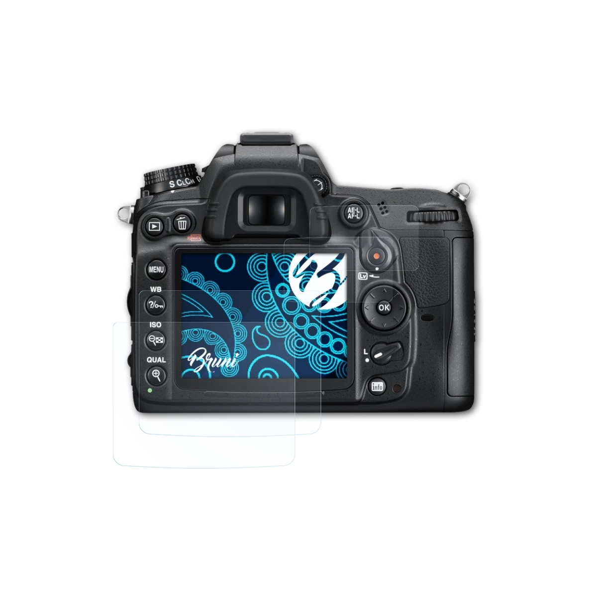 BRUNI 2x Basics-Clear Schutzfolie(für D7000) Nikon