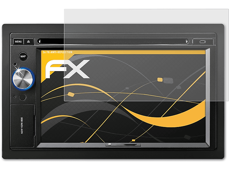 ATFOLIX 3x FX-Antireflex Blaupunkt York New Displayschutz(für 800)