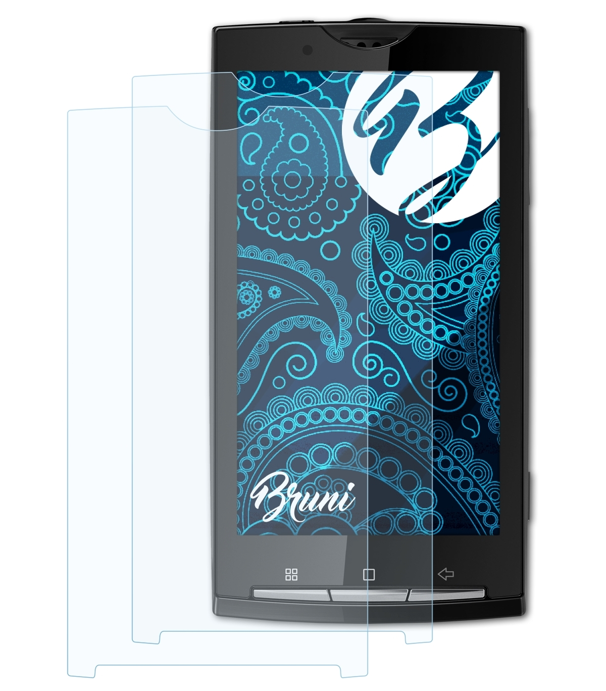 X10) 2x Basics-Clear Sony-Ericsson Xperia Schutzfolie(für BRUNI