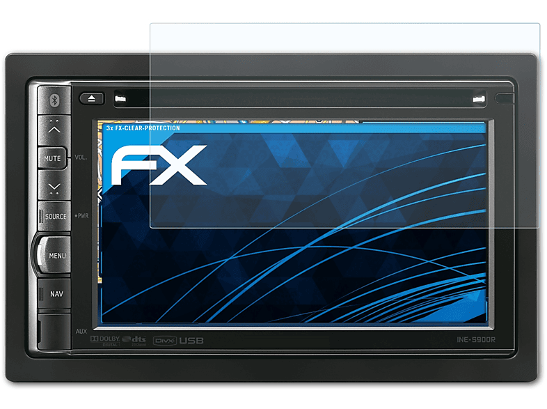 ATFOLIX 3x FX-Clear Displayschutz(für Alpine INE-S900R)