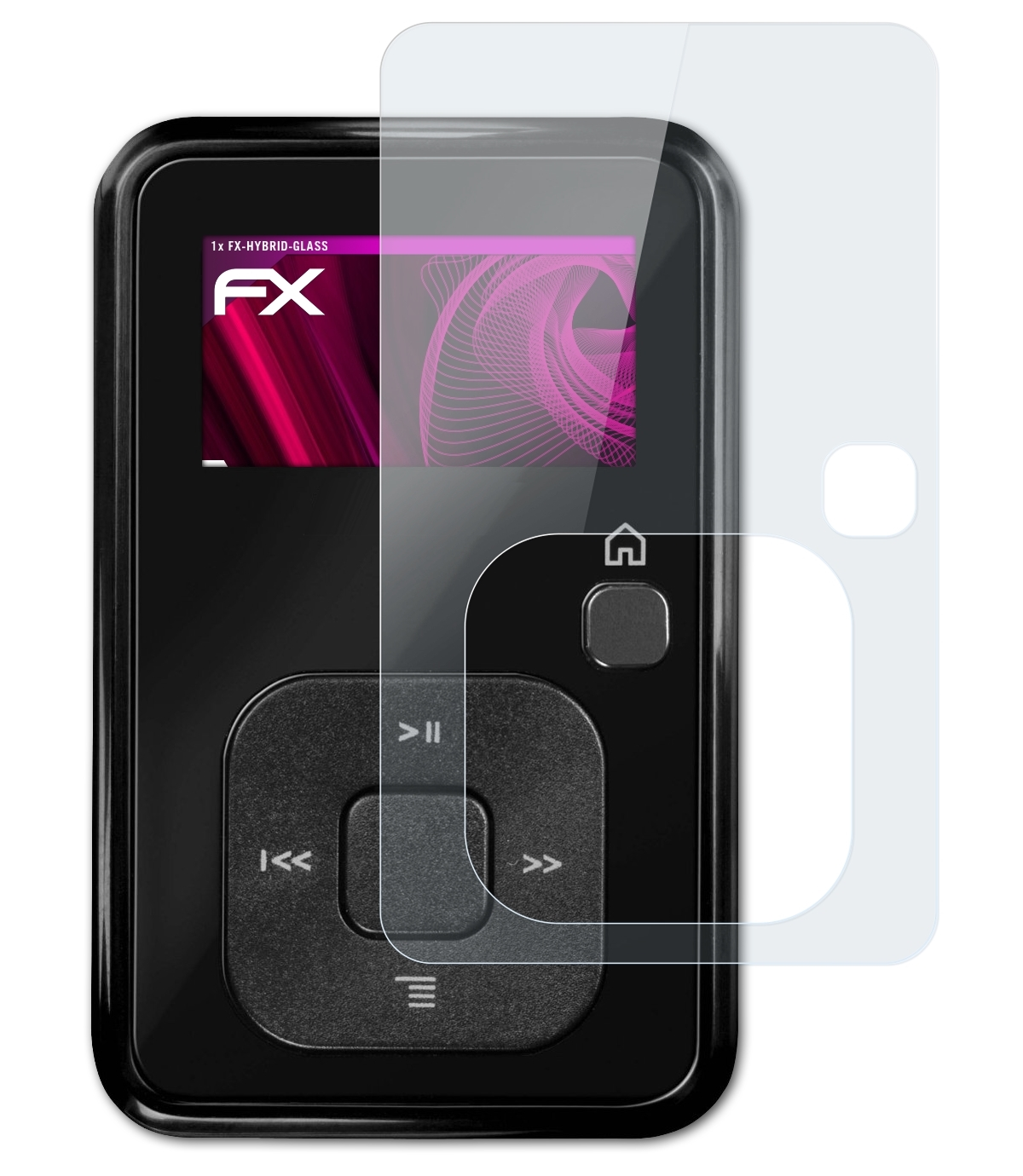 ATFOLIX FX-Hybrid-Glass Schutzglas(für Sandisk Sansa Clip+)