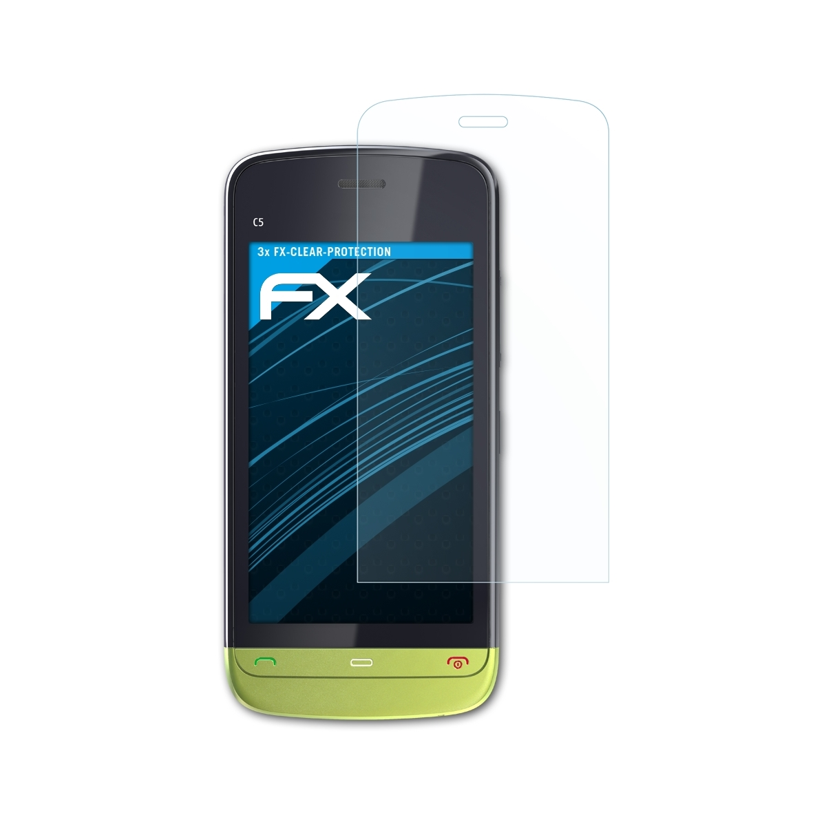 ATFOLIX 3x FX-Clear C5-03) Displayschutz(für Nokia
