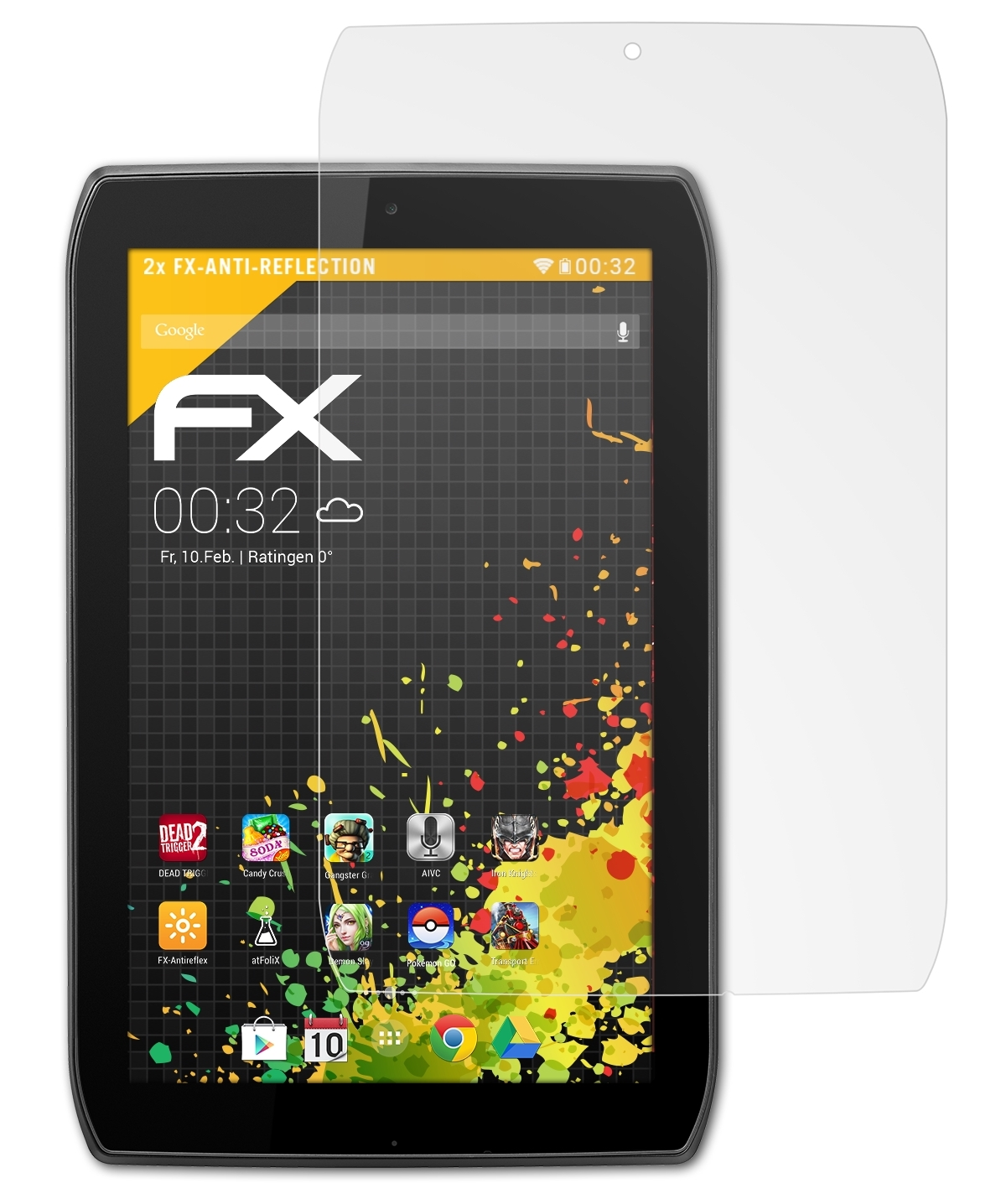 ATFOLIX 2x Edition) Media 2 FX-Antireflex Displayschutz(für XOOM Motorola