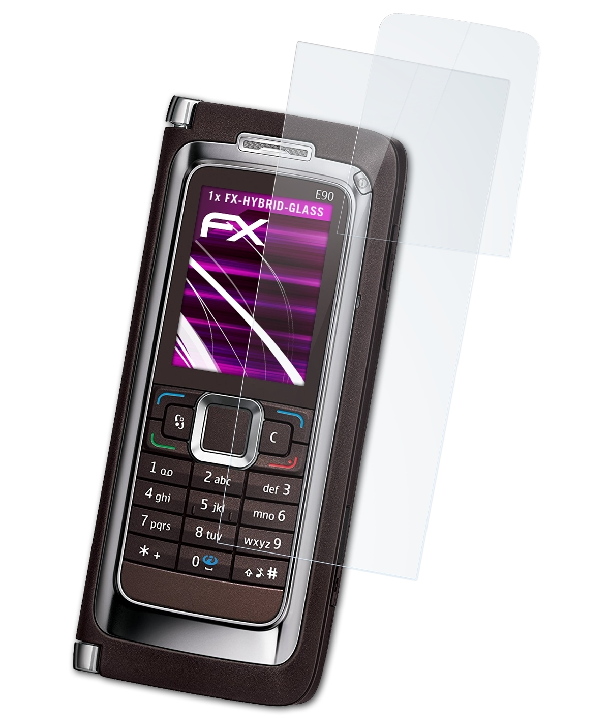 Schutzglas(für Nokia Communicator) ATFOLIX E90 FX-Hybrid-Glass