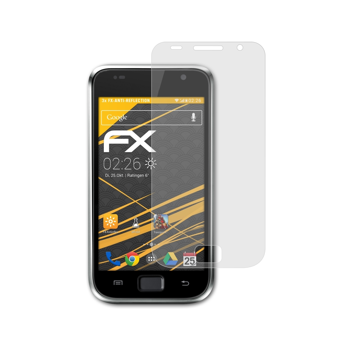 FX-Antireflex Galaxy Displayschutz(für S ATFOLIX 3x (GT-i9001)) Samsung Plus