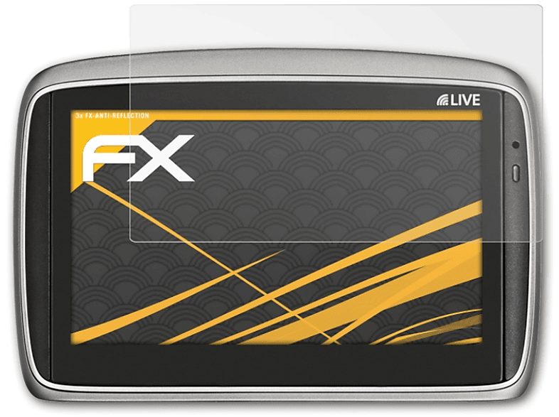 ATFOLIX 3x FX-Antireflex Displayschutz(für TomTom GO 750 Live (2009))