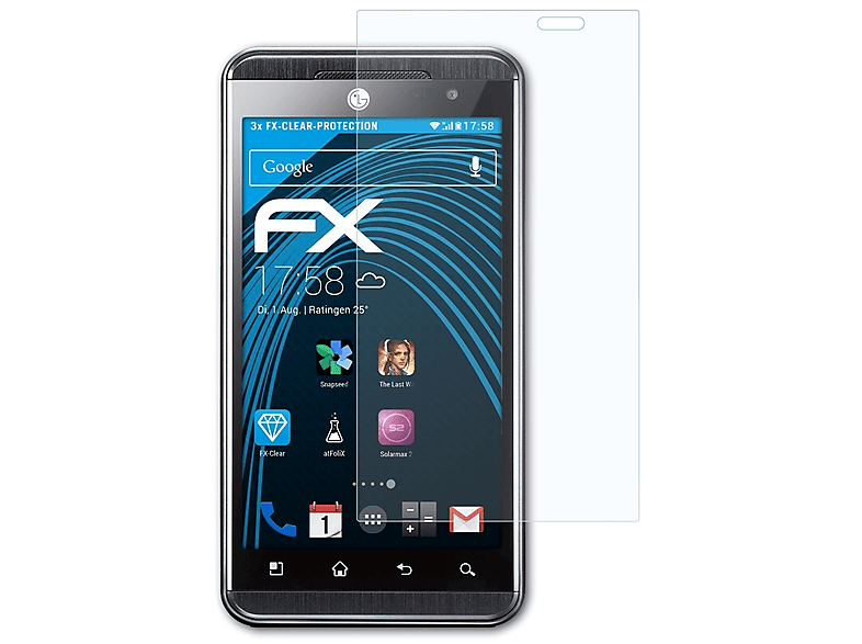 ATFOLIX 3x FX-Clear Displayschutz(für LG Optimus 3D (P920))