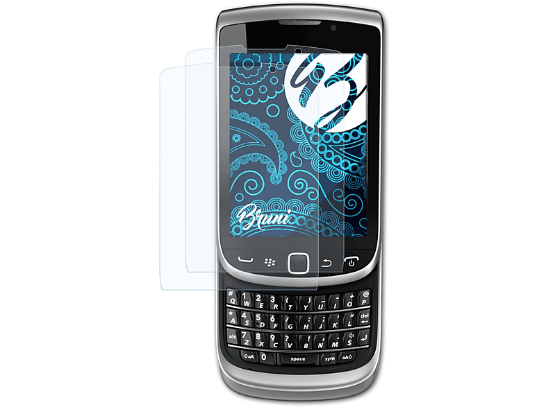 BRUNI 2x Basics-Clear Schutzfolie(für Blackberry Torch 9810)