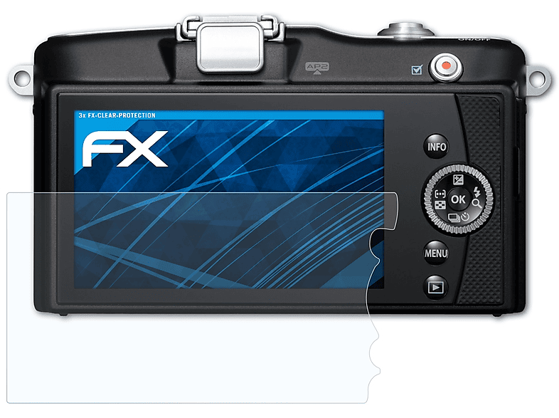 ATFOLIX 3x FX-Clear Displayschutz(für Olympus E-PM1) | Kamera Schutzfolie