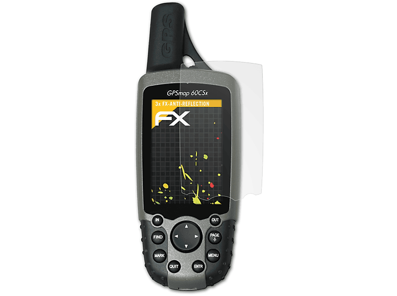 GPSMap 60CS) ATFOLIX Displayschutz(für Garmin 3x FX-Antireflex