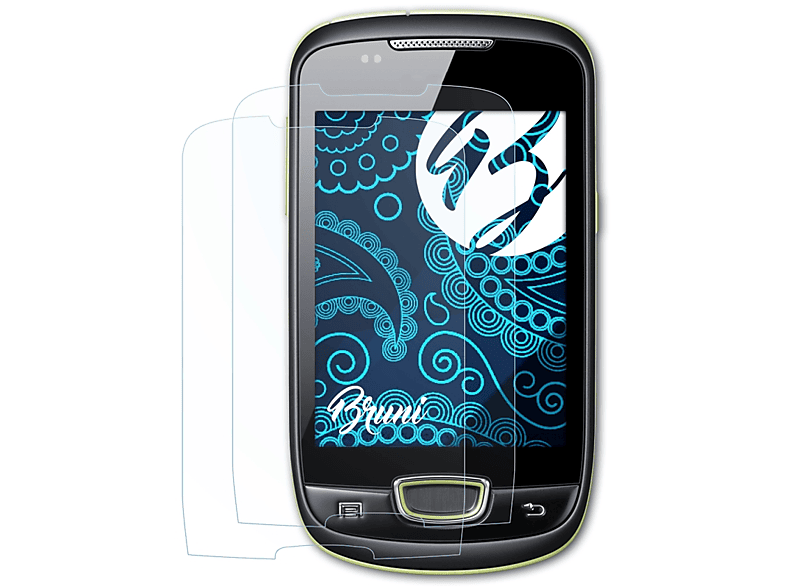 BRUNI 2x Basics-Clear Schutzfolie(für Samsung mini Galaxy (GT-S5570i))
