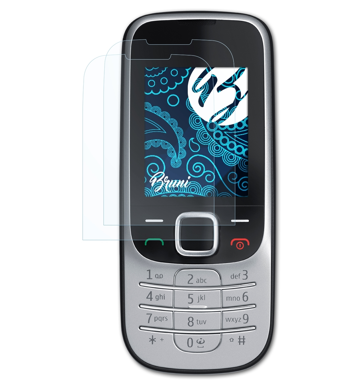 BRUNI 2x Basics-Clear Schutzfolie(für Nokia 2330 Classic)