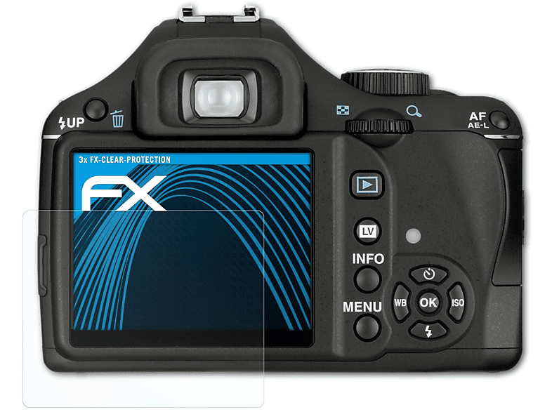 ATFOLIX 3x K-x) Pentax FX-Clear Displayschutz(für