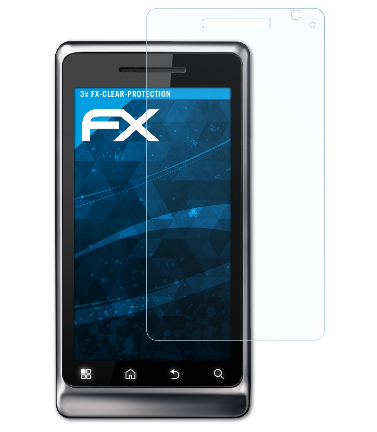 (Milestone Displayschutz(für 2)) 2 Motorola 3x ATFOLIX FX-Clear Droid