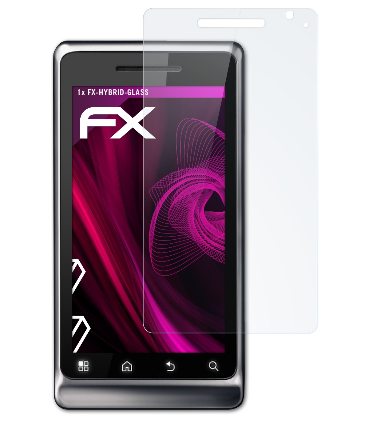 ATFOLIX FX-Hybrid-Glass 2 2)) (Milestone Droid Schutzglas(für Motorola