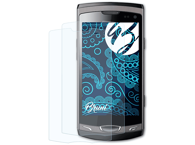 BRUNI 2x Basics-Clear Schutzfolie(für Samsung Wave II (GT-S8530))
