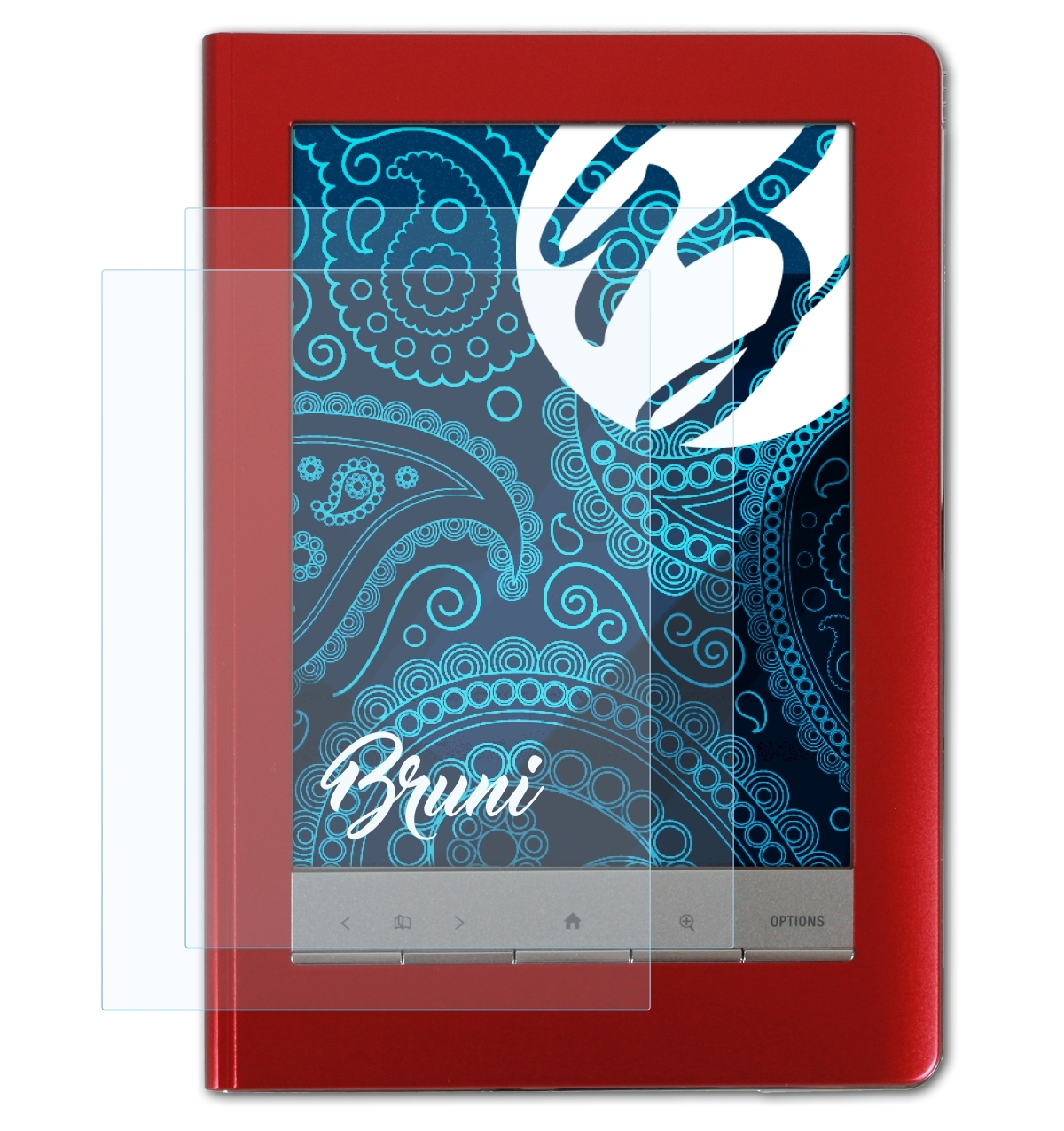 2x BRUNI PRS-600 Reader Sony Touch Basics-Clear Schutzfolie(für Edition)