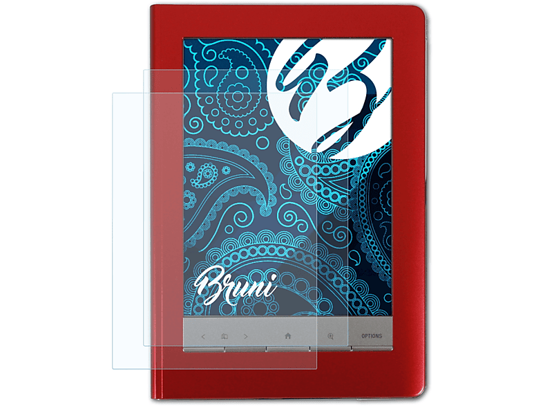 BRUNI 2x Basics-Clear Schutzfolie(für Sony PRS-600 Reader Touch Edition)