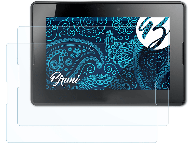 BRUNI 2x Basics-Clear Schutzfolie(für Blackberry Playbook)