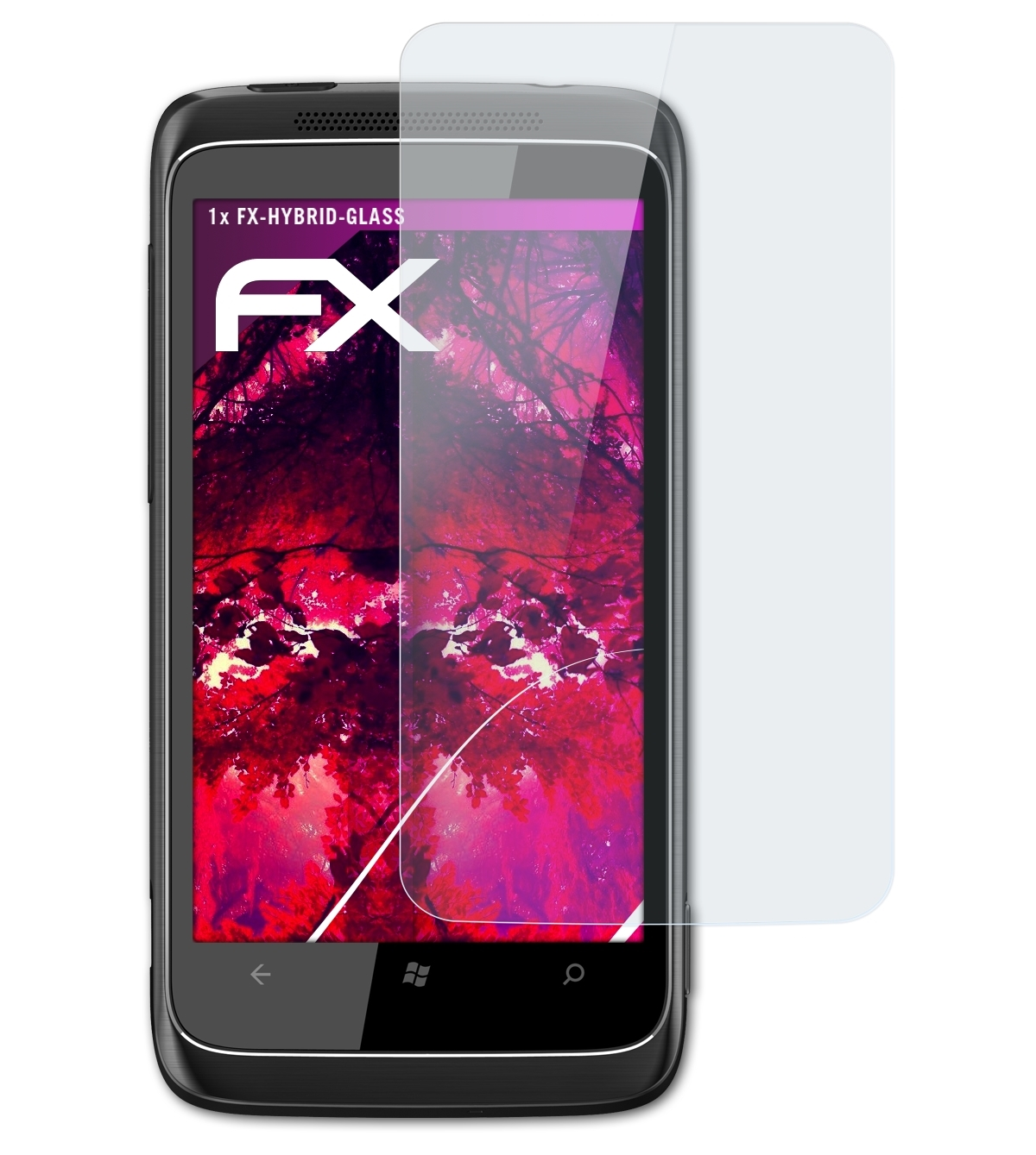 ATFOLIX FX-Hybrid-Glass Schutzglas(für Trophy) HTC 7
